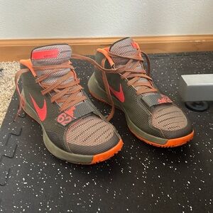 Gray and Orange KD 62 Trey basketball shoe